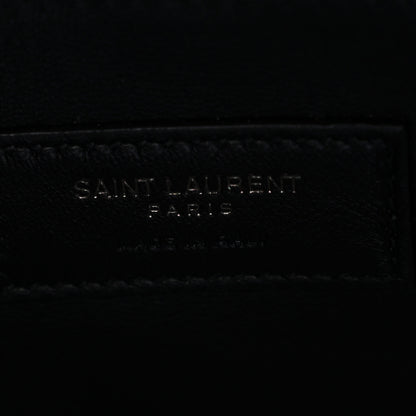 Saint Laurent Grain De Poudre West Hollywood Monogram Fold Over Clutch Black 6 of 7
