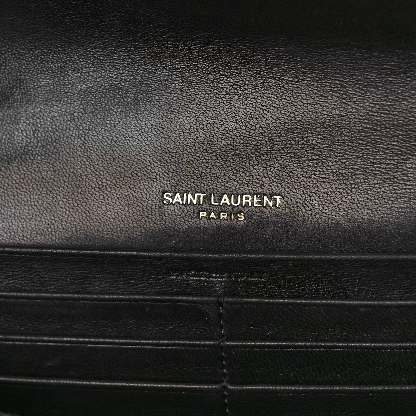 Lambskin Quilted Monogram Large Gabbie Flap Wallet Black