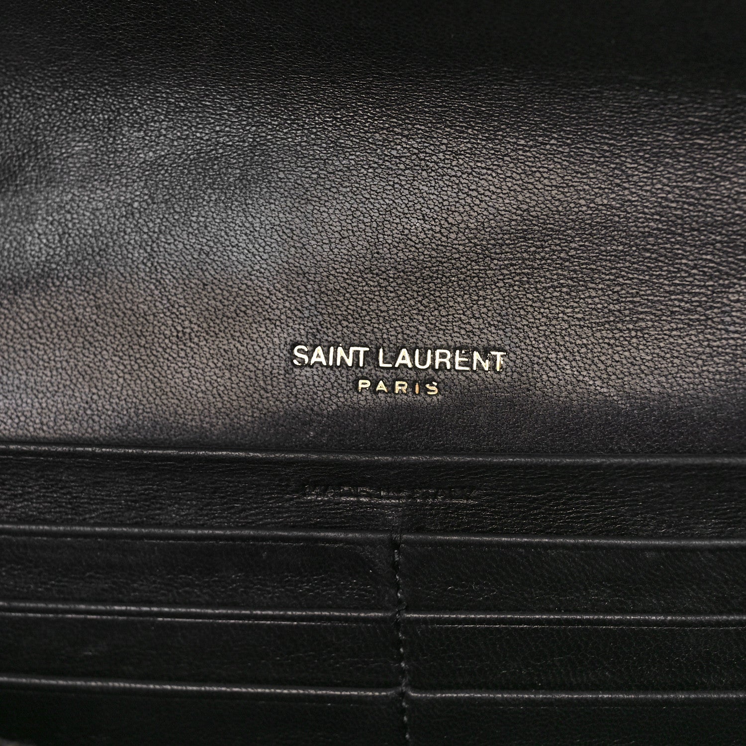 Saint Laurent Lambskin Quilted Monogram Large Gabbie Flap Wallet Black 6 of 10