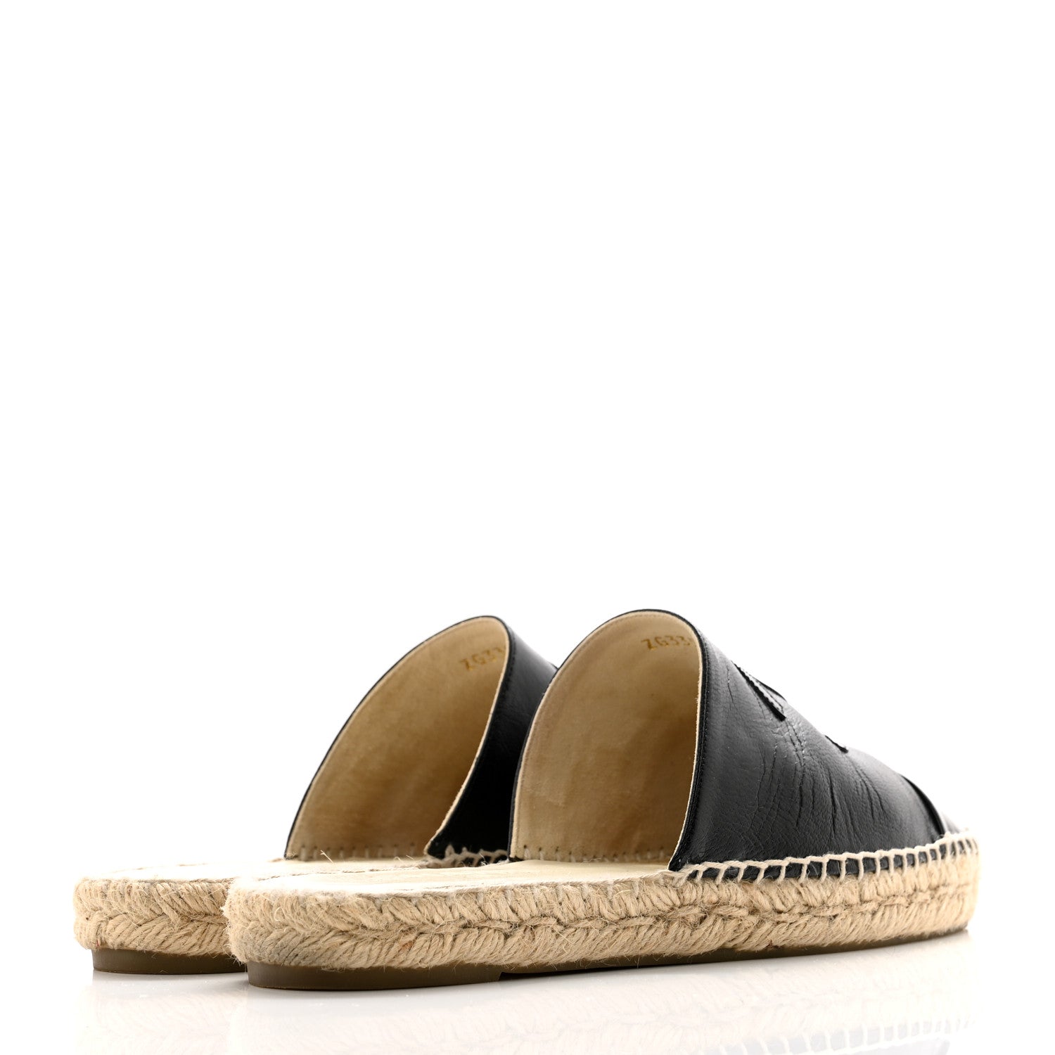 Chanel Goatskin Patent Calfskin CC Espadrille Mules 40 Black 4 of 8