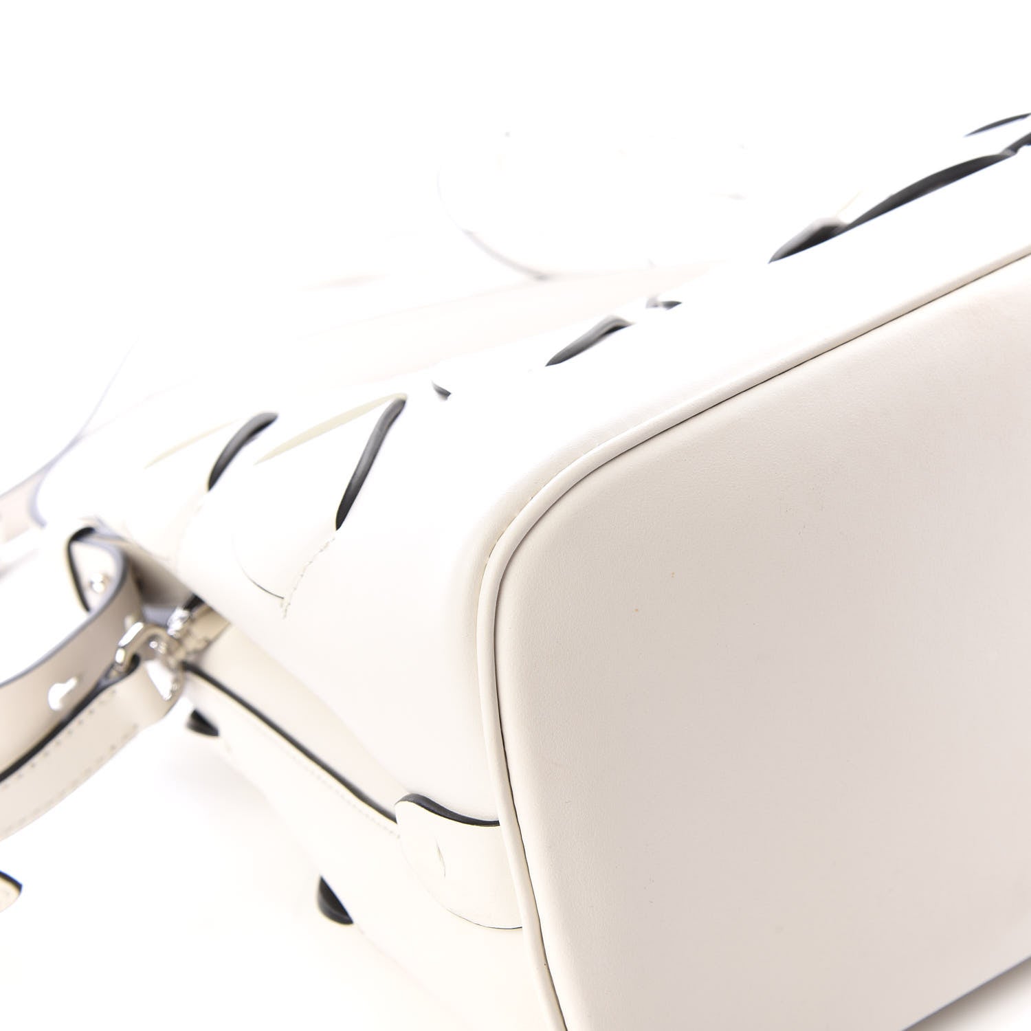 Prada Vitello Intreccio Tress Handbag White Black 7 of 10