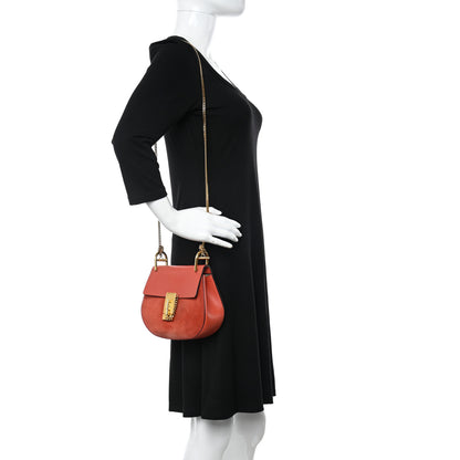 Chloe Suede Smooth Calfskin Drew Shoulder Bag Poppy 2 of 12