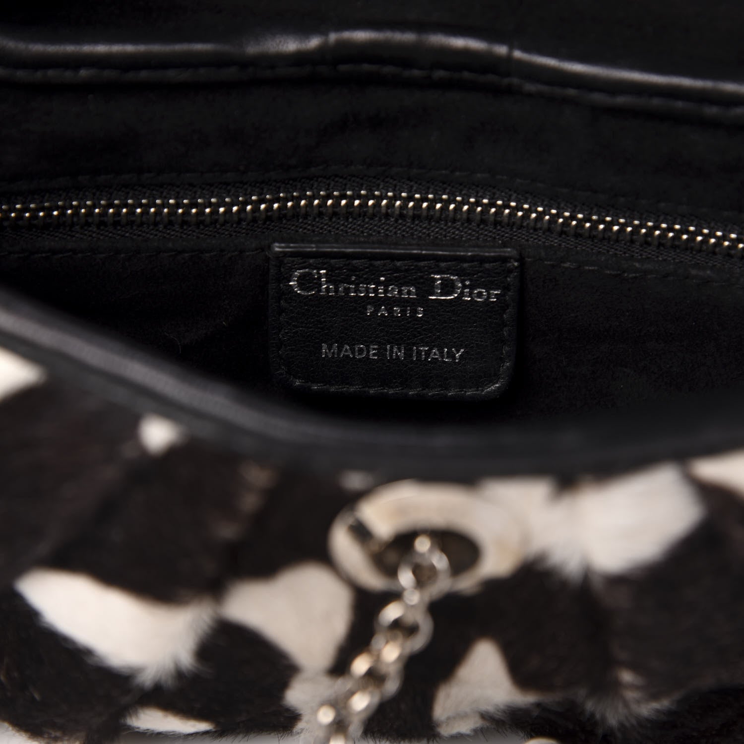 Christian Dior Pony Hair Zebra Print Jazzclub Shoulder Bag 689057