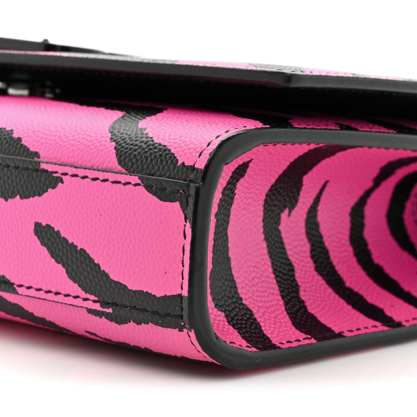 Grain De Poudre Zebra Print Small Monogram Kate Satchel Fuxia Black