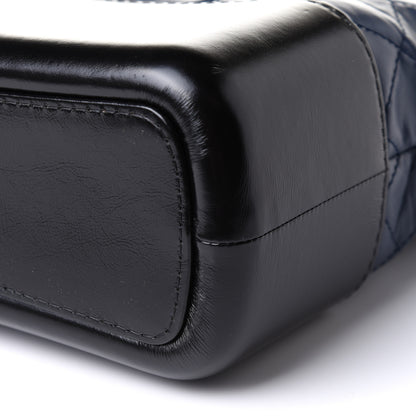 Chanel Aged Calfskin Quilted Medium Gabrielle Hobo Navy Black 10 of 11