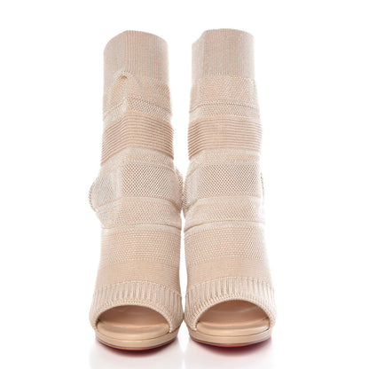 Christian Louboutin Maille Tricot Nappa Cheminene 120 Sock Ankle Boots 37.5 Beige 2 of 8