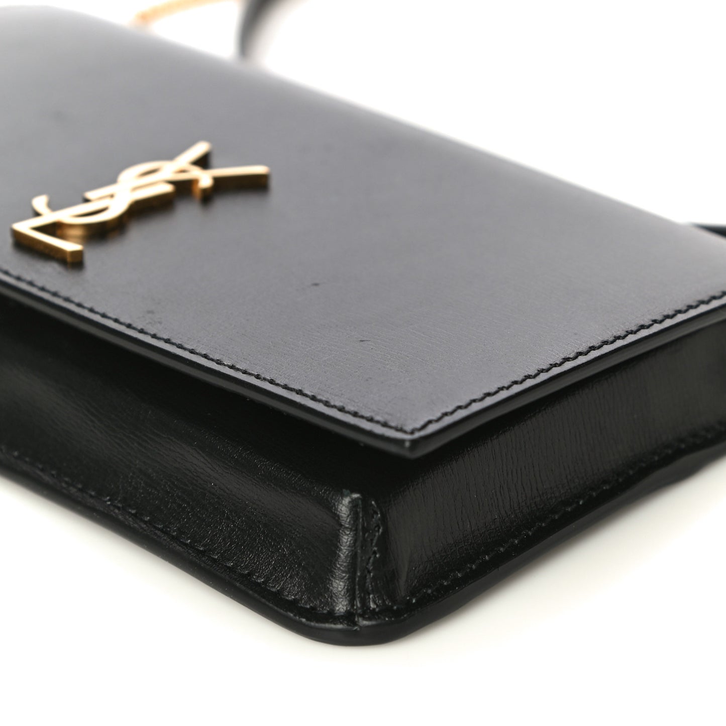 Smooth Calfskin Monogram Phone Holder Crossbody Black