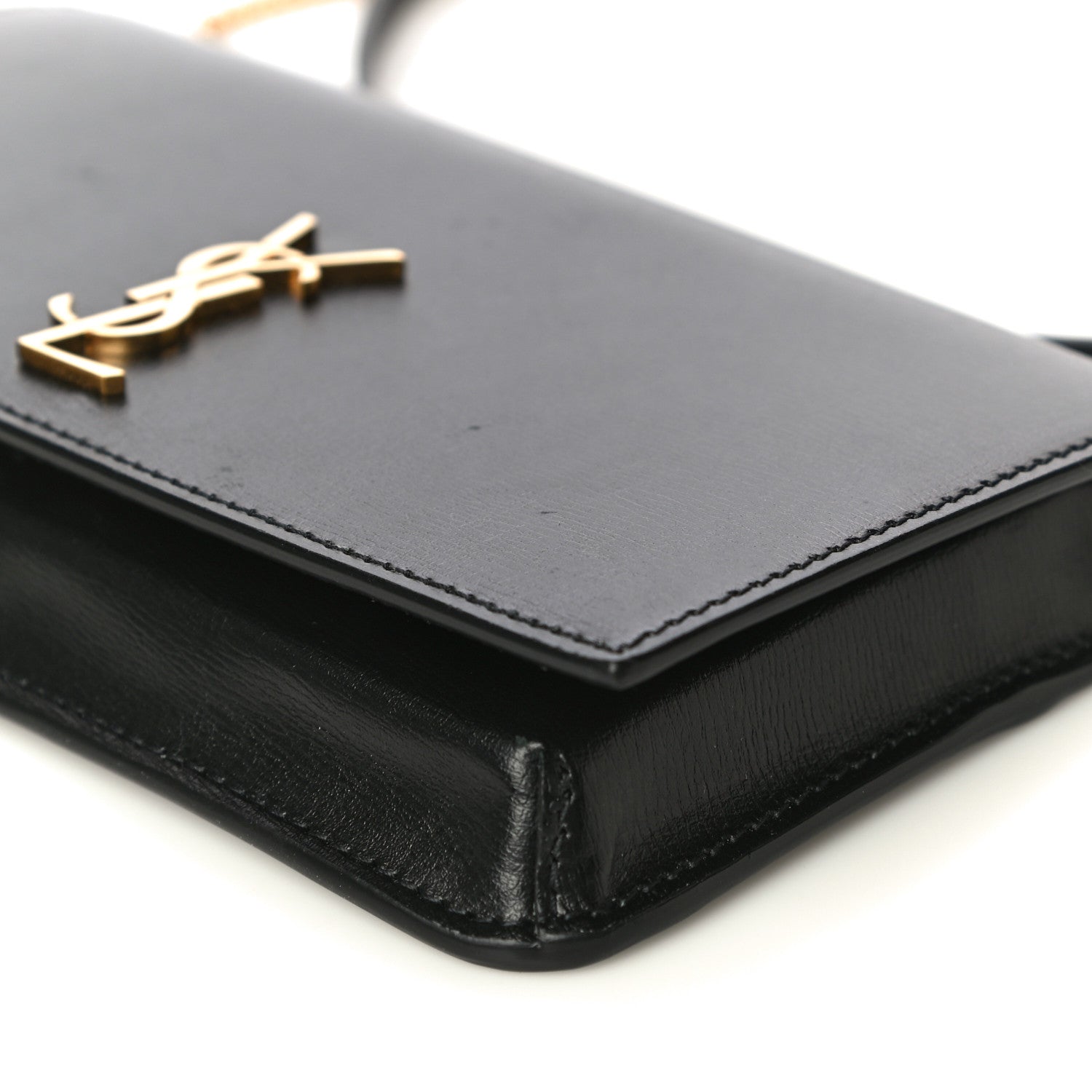 Saint Laurent Smooth Calfskin Monogram Phone Holder Crossbody Black 8 of 9