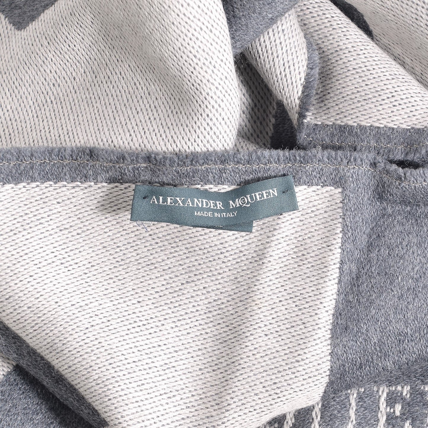 Wool Oversized Skull Scarf Grey