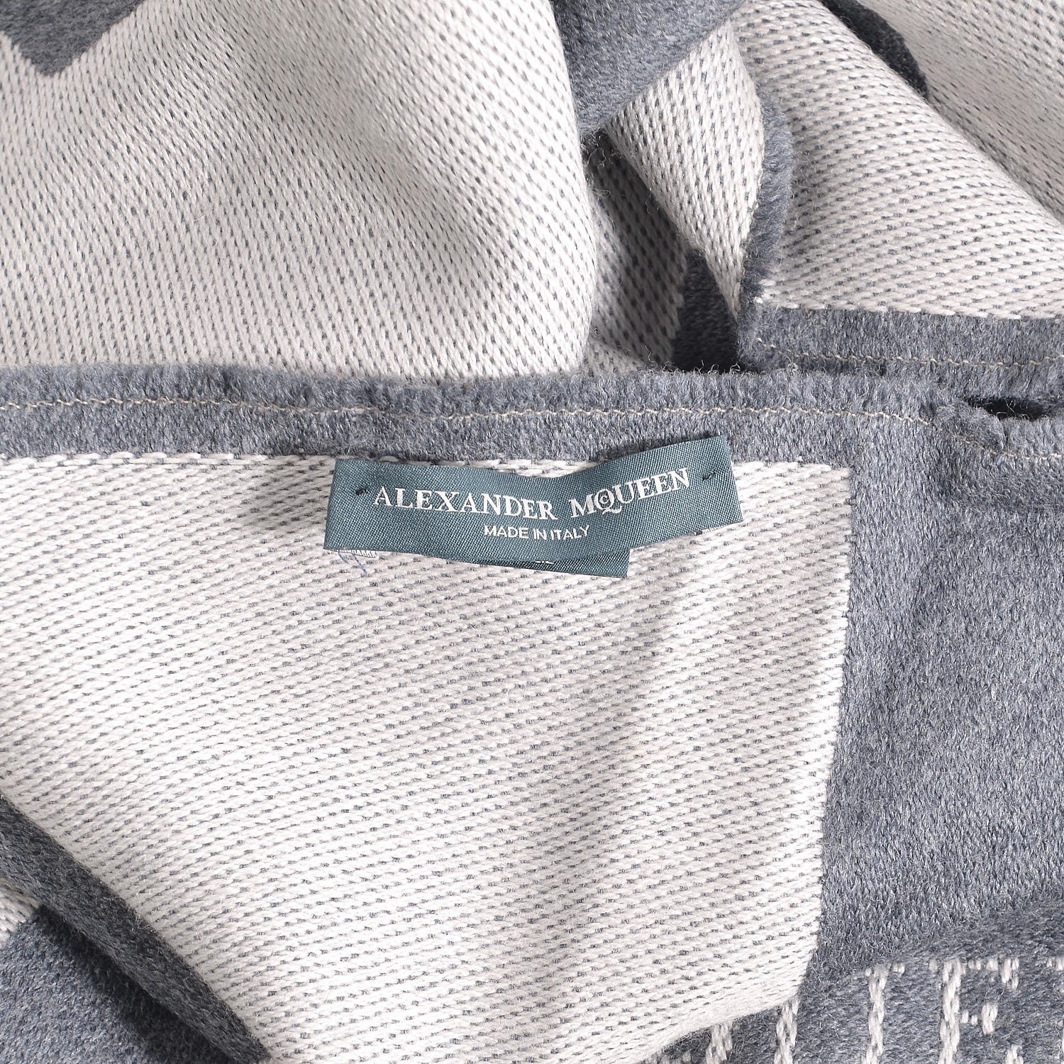 Alexander McQueen Wool Oversized Skull Scarf Grey 5 of 5