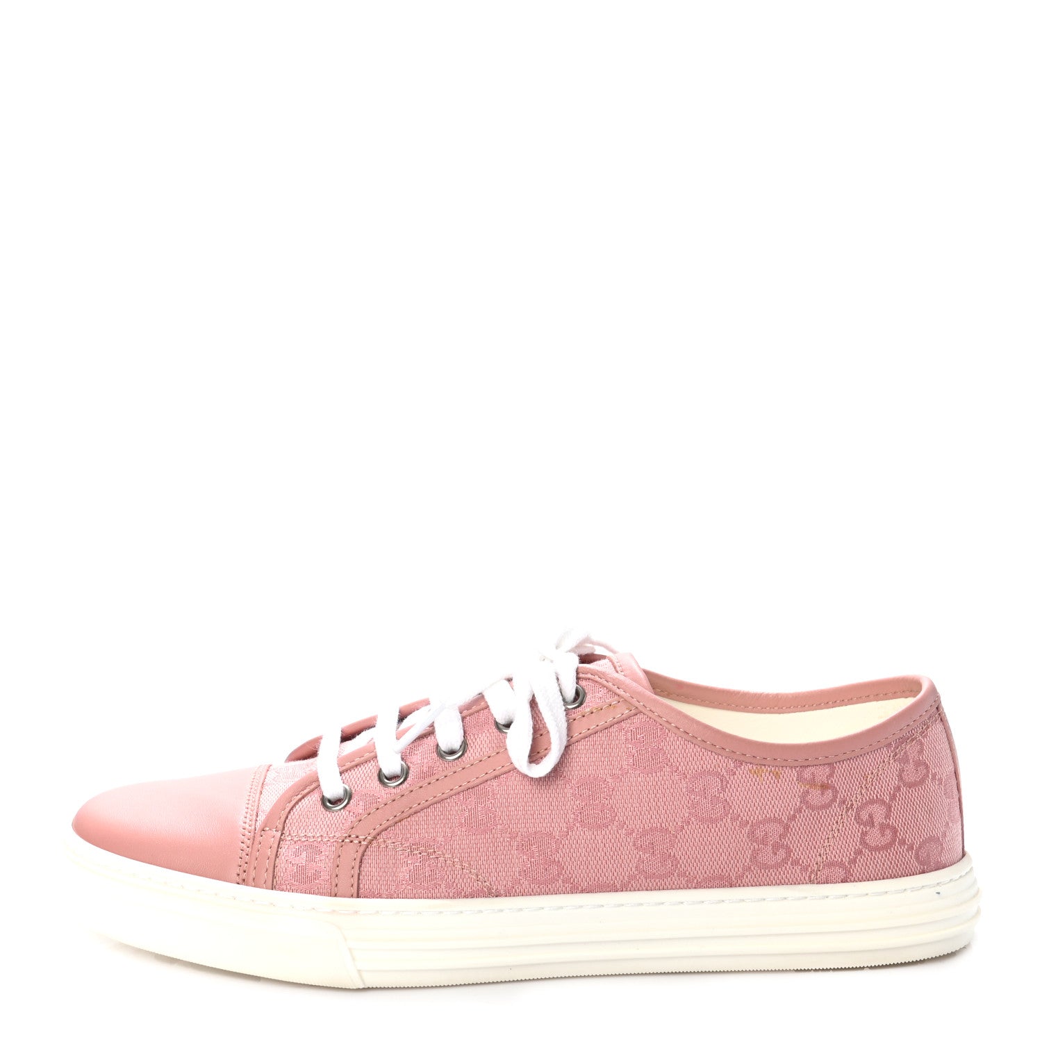 Gucci GG Monogram Calfskin Womens Low Top Sneakers 39.5 Pink Soft Pink 1 of 7