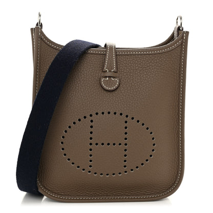 Hermes Taurillon Clemence Amazone Evelyne TPM Etoupe Bleu Indigo 1 of 10