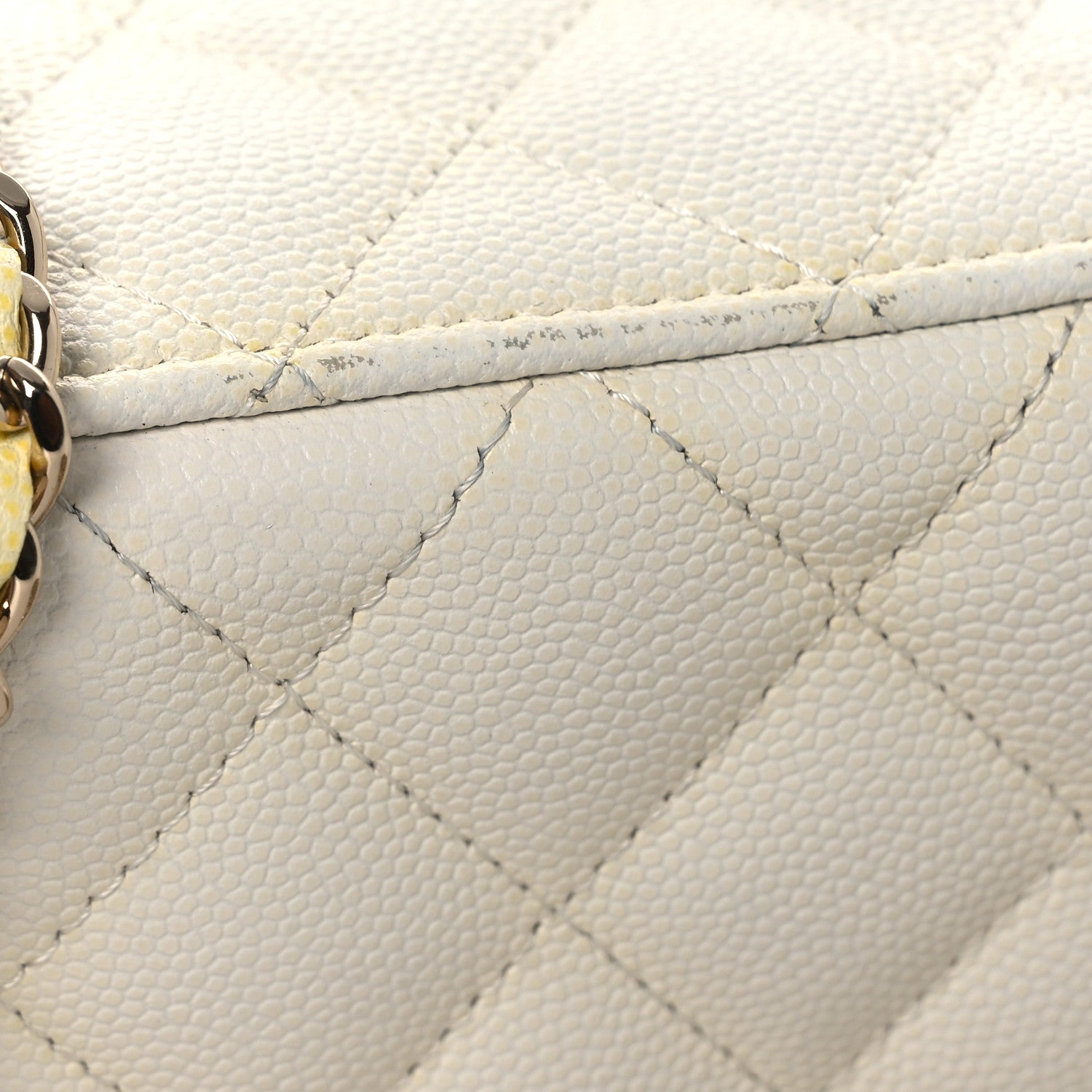 Chanel Caviar Quilted Small Vanity Case With Chain White 13 of 15