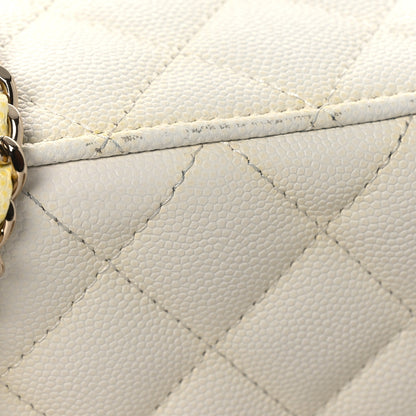 Chanel Caviar Quilted Small Vanity Case With Chain White 13 of 15