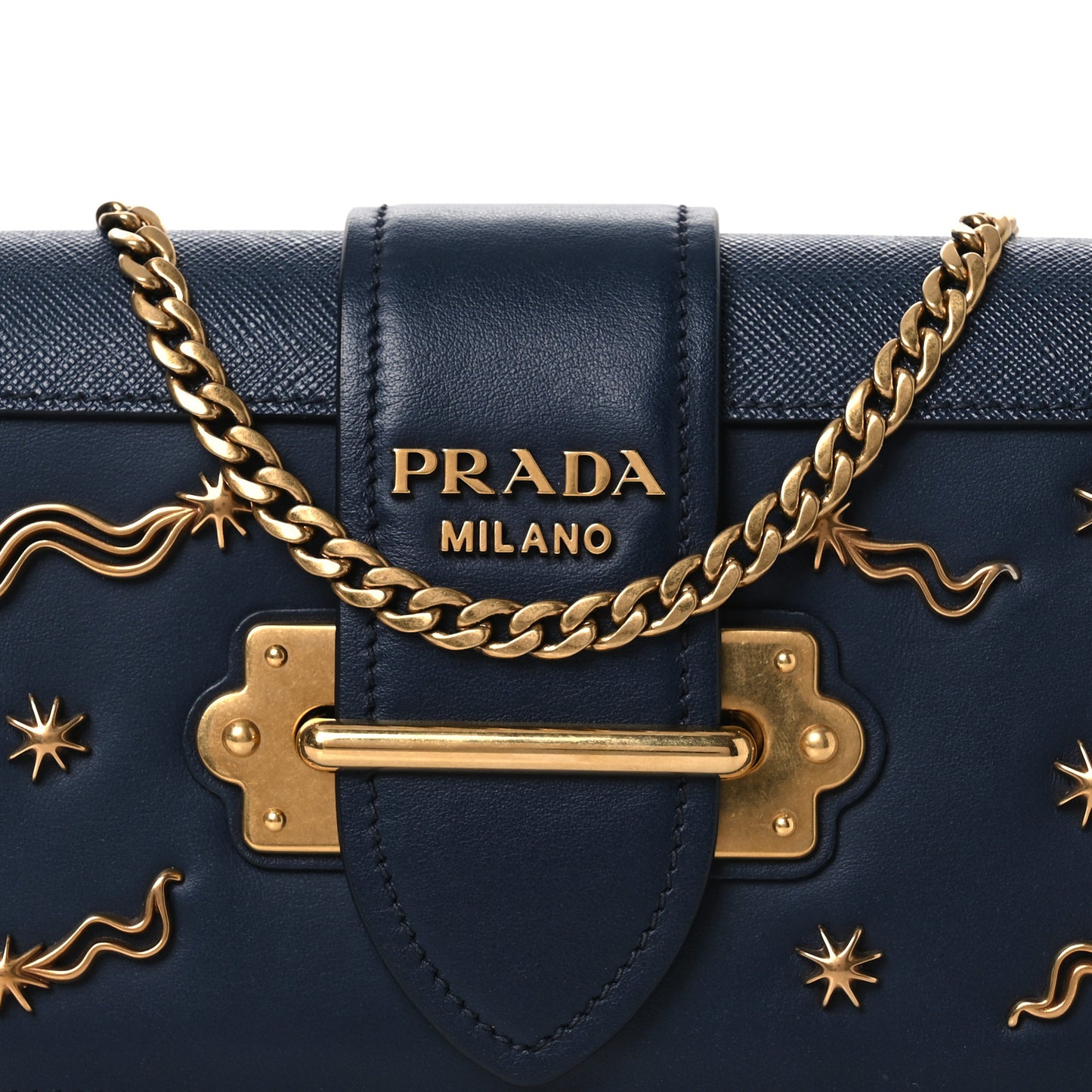 City Calf Saffiano Astrology Cahier Clutch With Chain Baltico