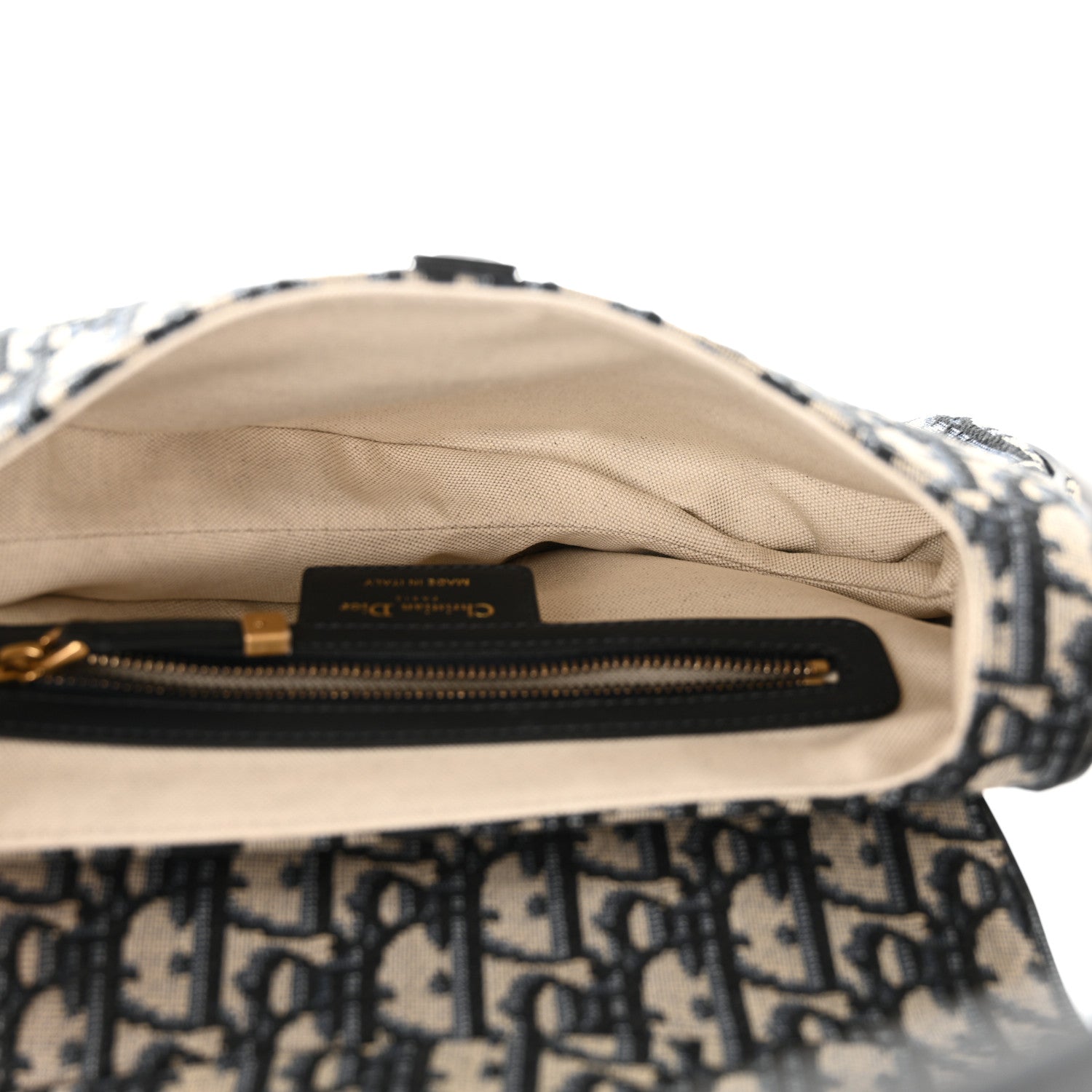 Christian Dior Oblique Saddle Bag With Strap Blue 5 of 13