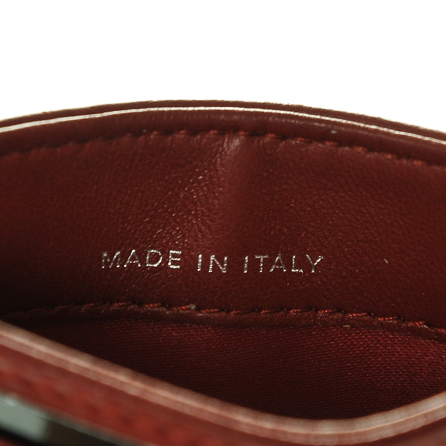 Lambskin Camellia Embossed Card Holder Red