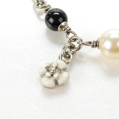 Chanel Pearl Beaded Charm Bracelet Silver 6 of 9