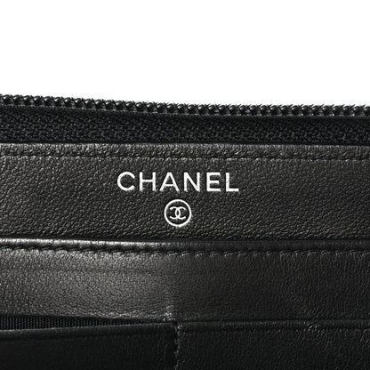 Chanel Caviar Quilted Boy Long Zip Around Wallet Black 6 of 8