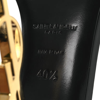 Saint Laurent Patent Calfskin Opyum 110 Sandals 40.5 Black Gold 8 of 12