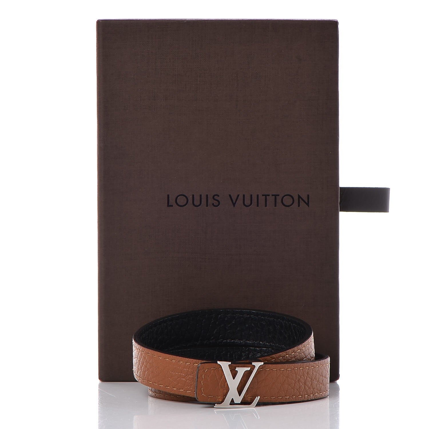 Louis Vuitton Taurillon LV Initiales Reversible Bracelet Brown Black 5 of 5