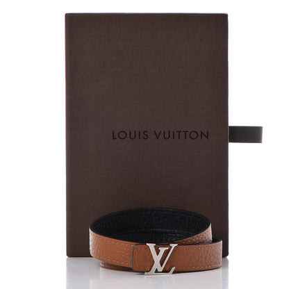 Louis Vuitton Taurillon LV Initiales Reversible Bracelet Brown Black 5 of 5