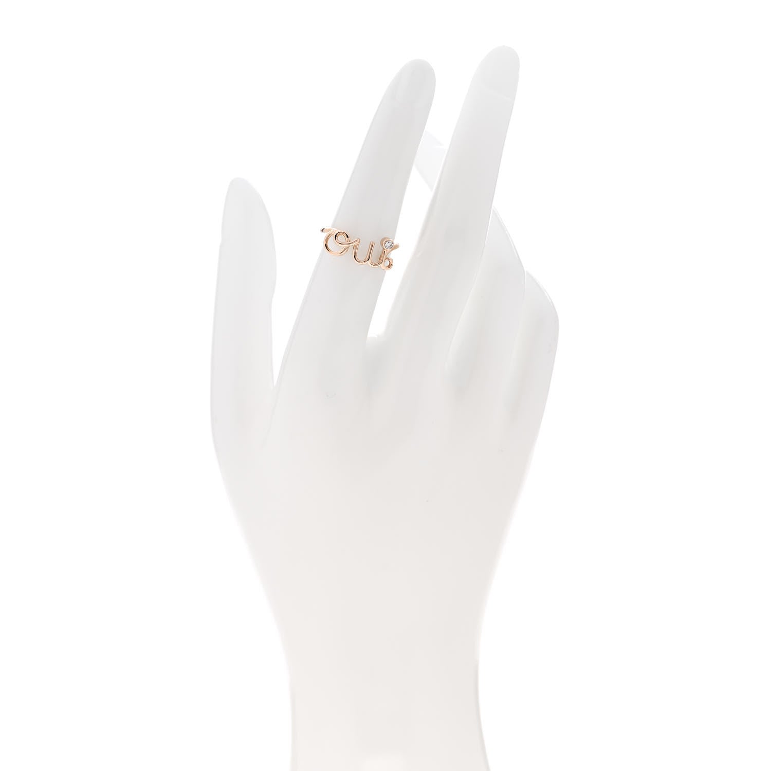 Christian Dior 18K Rose Gold Diamond Oui Ring 50 5.25 2 of 4