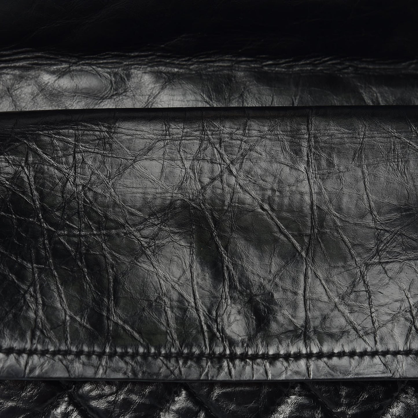 Aged Calfskin Quilted 2.55 Reissue 227 Flap Black