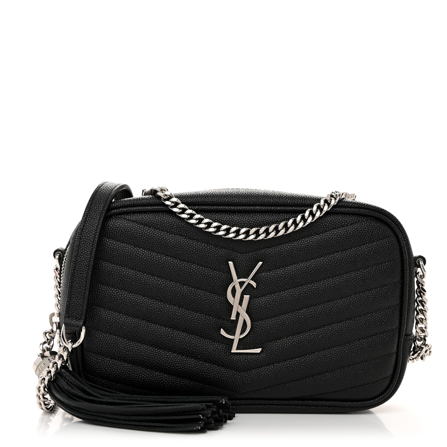 Saint Laurent Grain De Poudre Matelasse Monogram Mini Lou Camera Bag Black 1 of 11