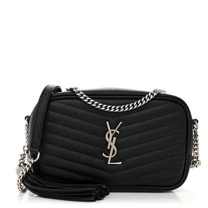 Saint Laurent Grain De Poudre Matelasse Monogram Mini Lou Camera Bag Black 1 of 11