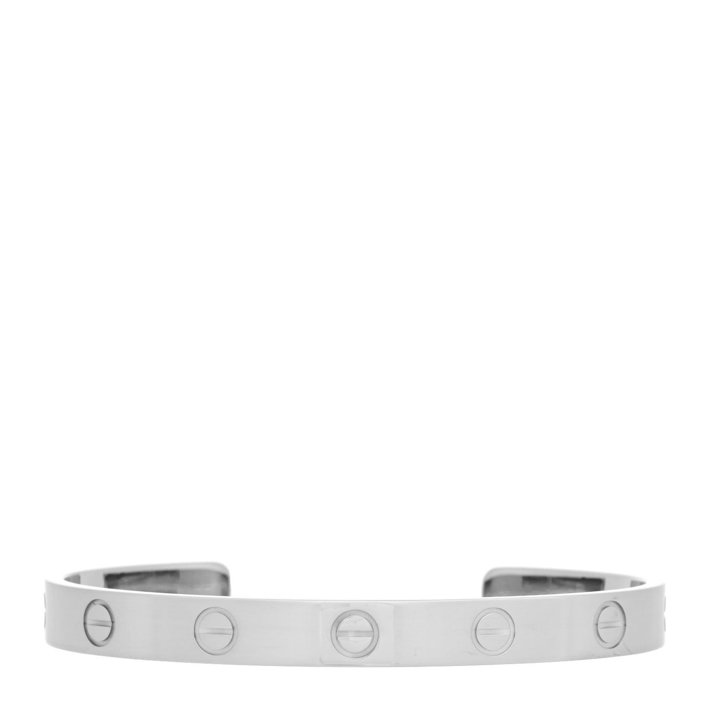 18K White Gold LOVE Cuff Bracelet 16
