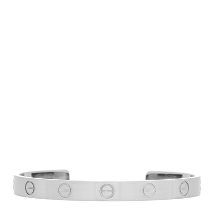 Cartier 18K White Gold LOVE Cuff Bracelet 16 2 of 8