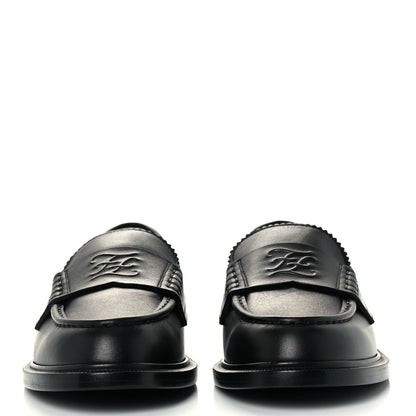 Fendi Calfskin Karligraphy Loafers 39 Black 3 of 9
