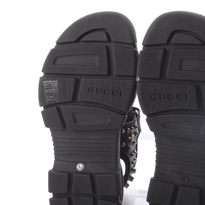 Gucci Nappa Mesh Studded Mens Aguru Sandals 7 Black 9 of 10