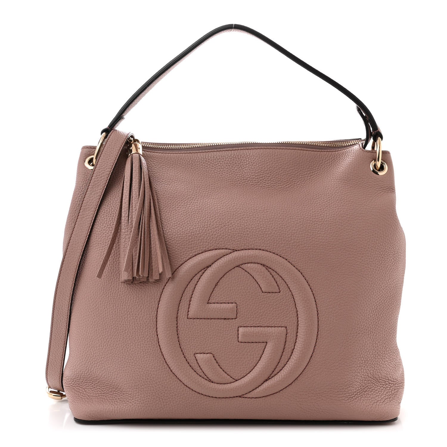 Gucci Pebbled Calfskin Large Soho Hobo Camelia 1 of 10