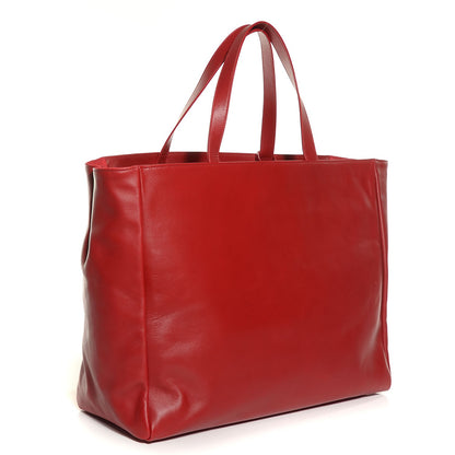 Saint Laurent Calfskin Suede Reversible East West Shopper Tote Rouge Orient 4 of 8