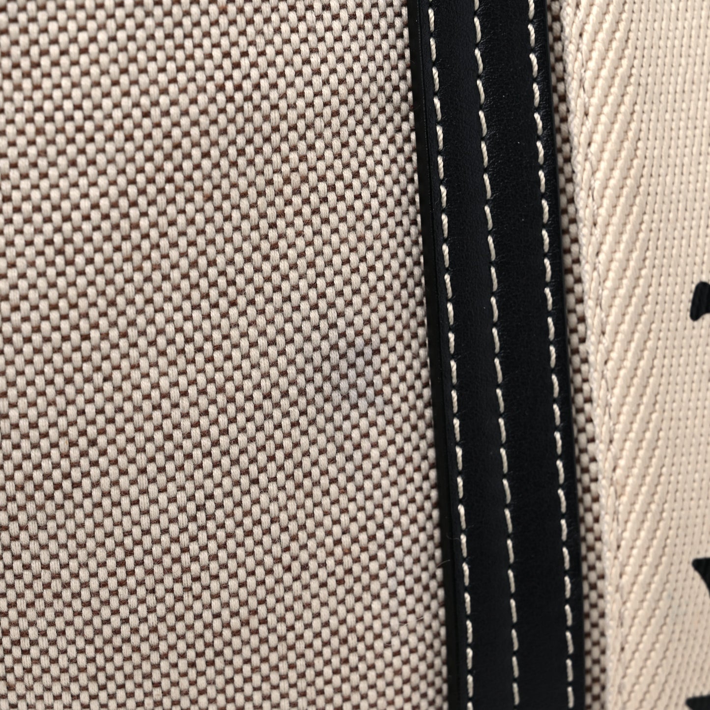 Cotton Calfskin Large Woody Ribbon Tote White Black