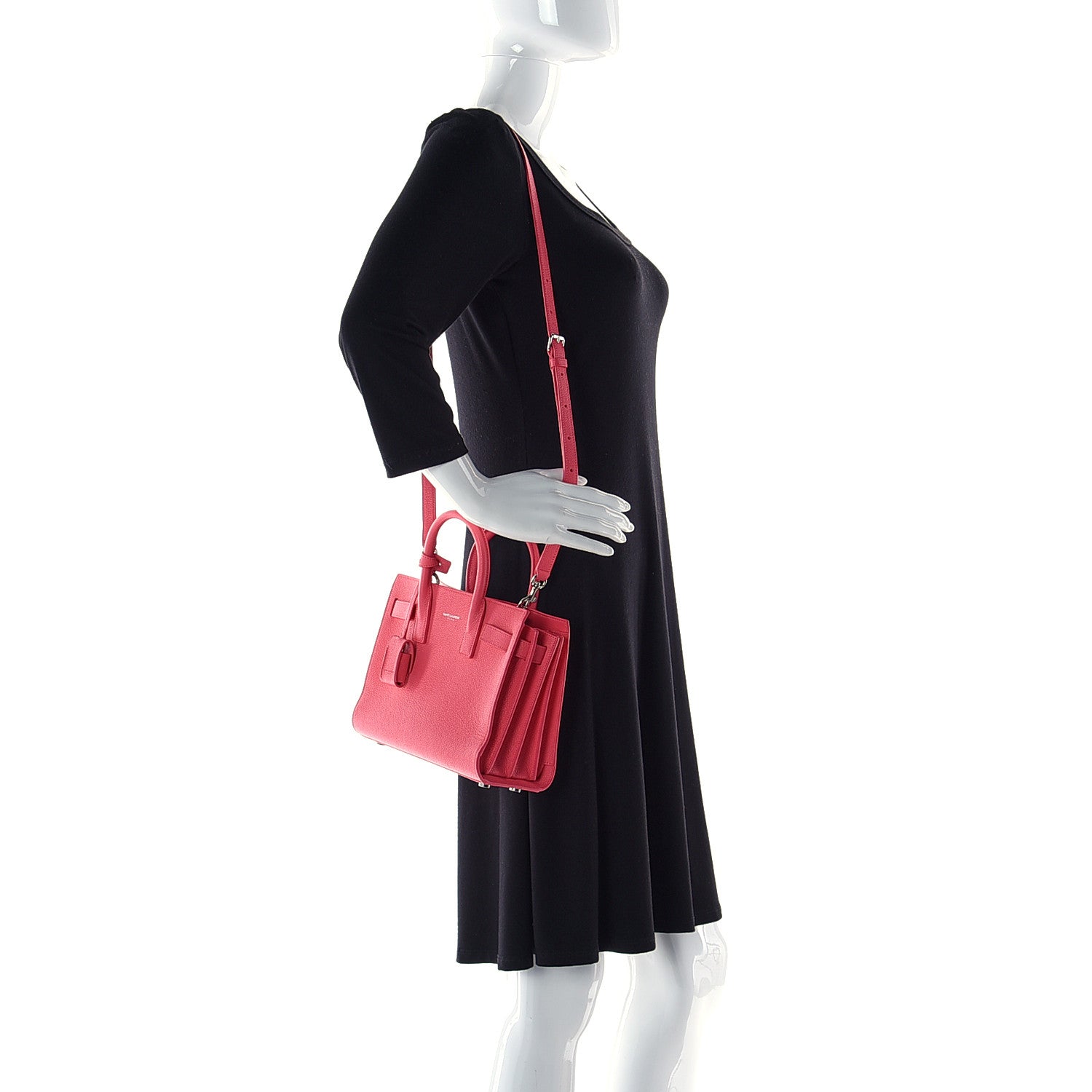 Saint Laurent Grained Calfskin Nano Sac De Jour Coral 2 of 14