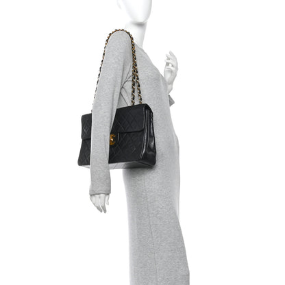 Chanel Lambskin Quilted XL Jumbo Single Flap Black 2 of 16