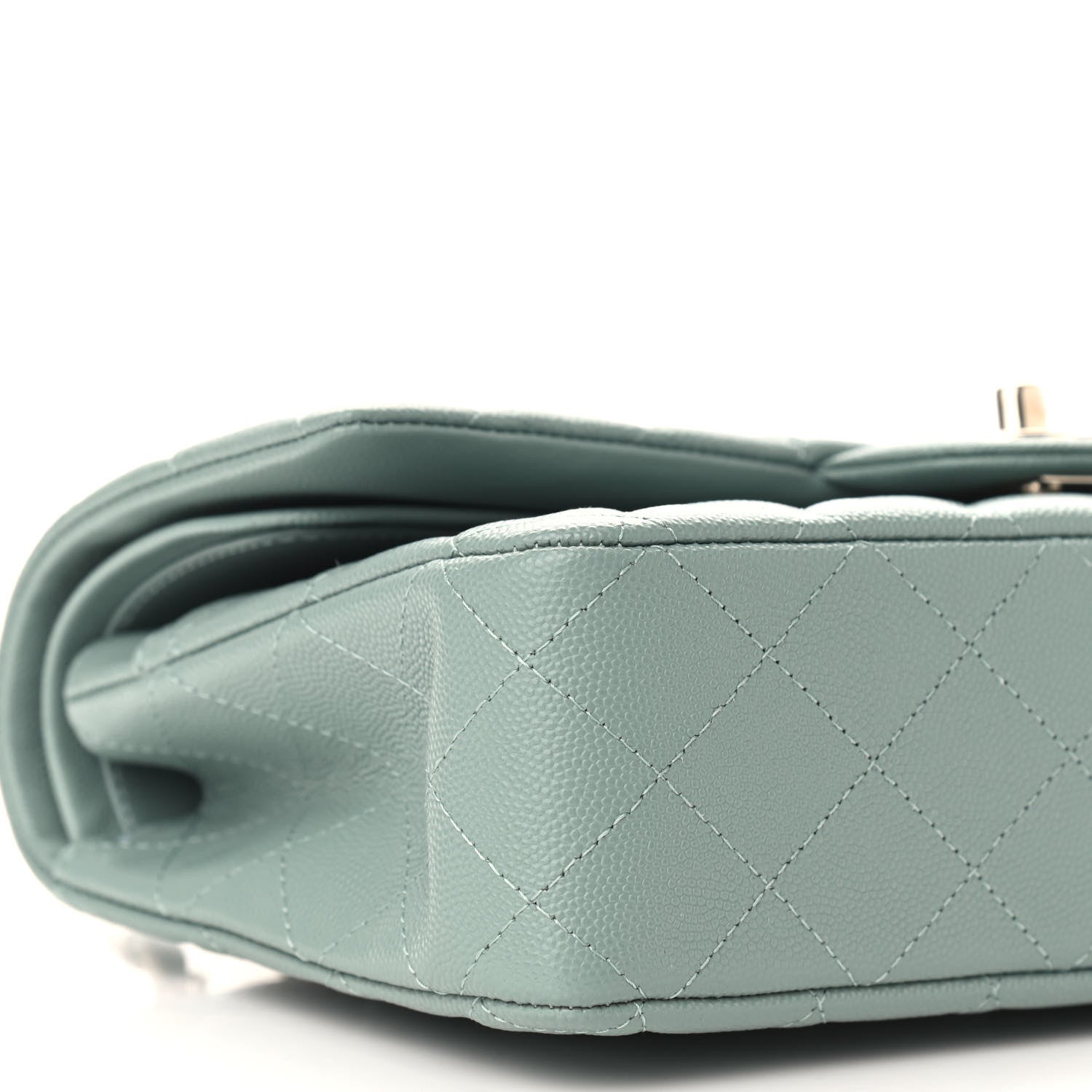 Chanel Caviar Quilted Medium Double Flap Green 7 of 8