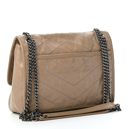 Saint Laurent Crinkled Calfskin Matelasse Monogram Baby Niki Chain Satchel Light Taupe 2 of 5