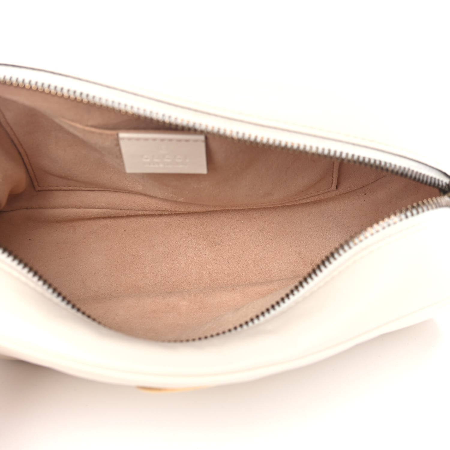 Gucci Calfskin Matelasse Small GG Marmont Chain Shoulder Bag White 4 of 4