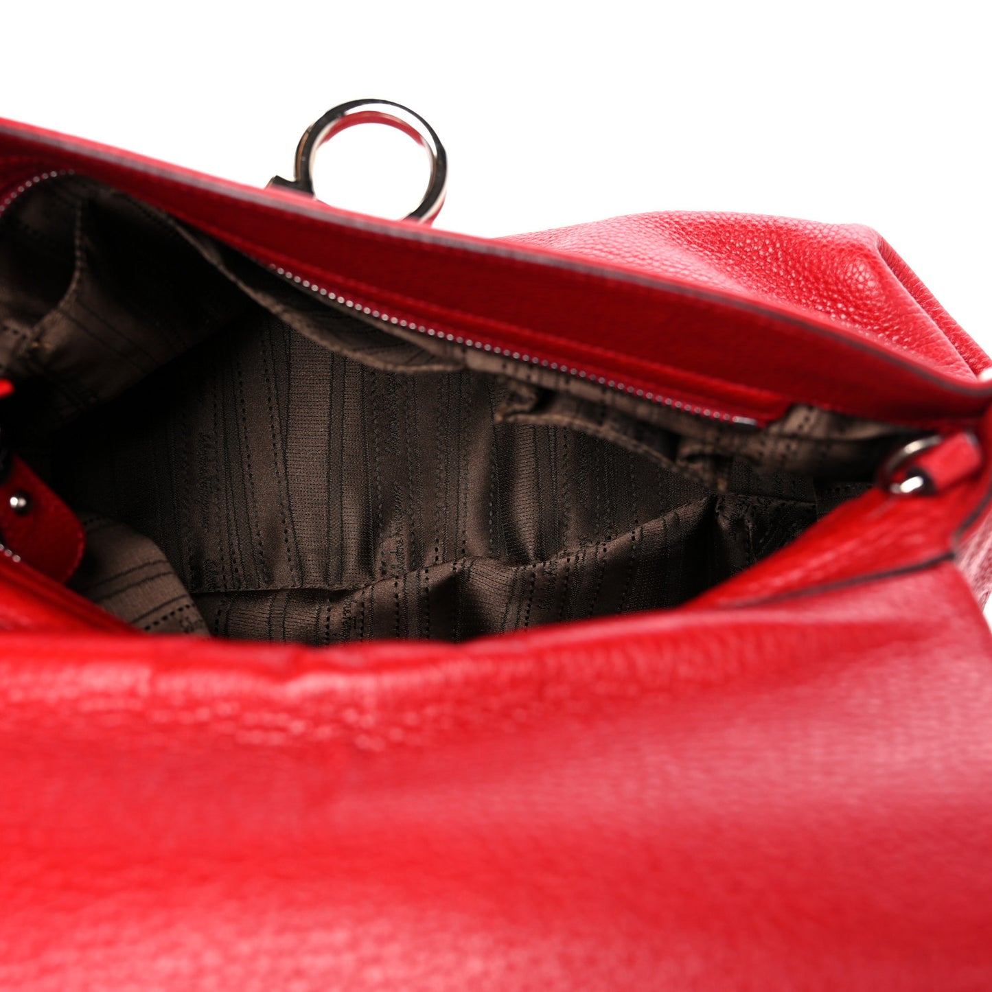 Grained Calfskin Sofia Satchel Red