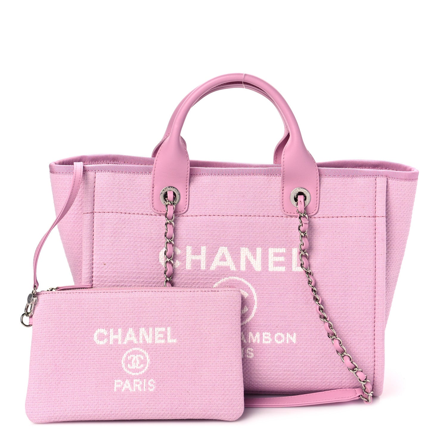 Chanel Mixed Fibers Small Deauville Tote Pink 1 of 10
