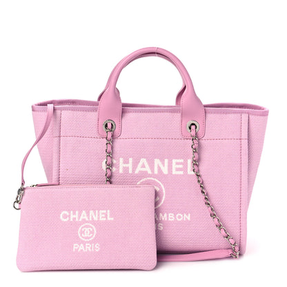 Chanel Mixed Fibers Small Deauville Tote Pink 1 of 10