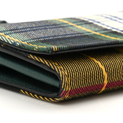 Burberry Canvas Tartan Check Mix Henley Wallet on Chain Green Multicolor 10 of 11