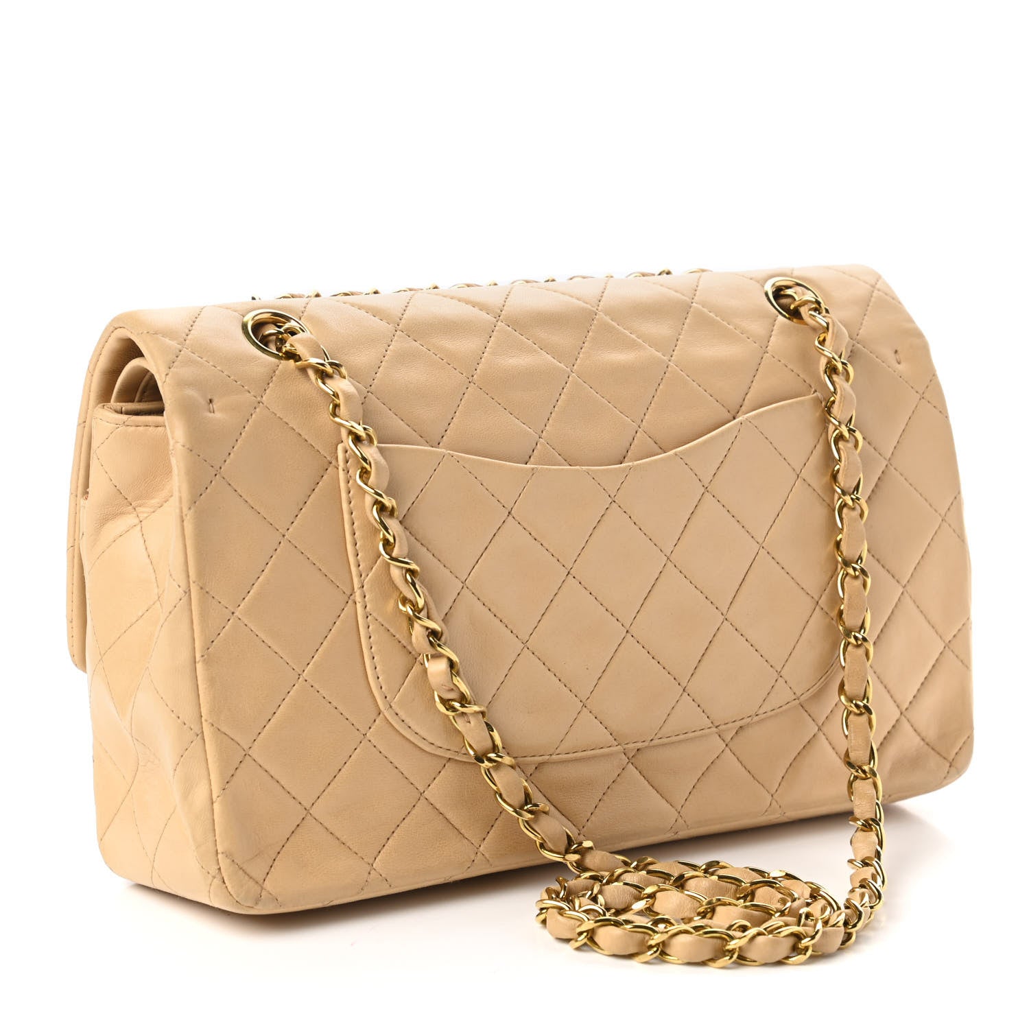 Chanel Lambskin Quilted Medium Double Flap Beige 3 of 12