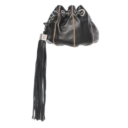 Chanel Lambskin Satin Reversible Mini Sac Cordon Black Peach 1 of 8