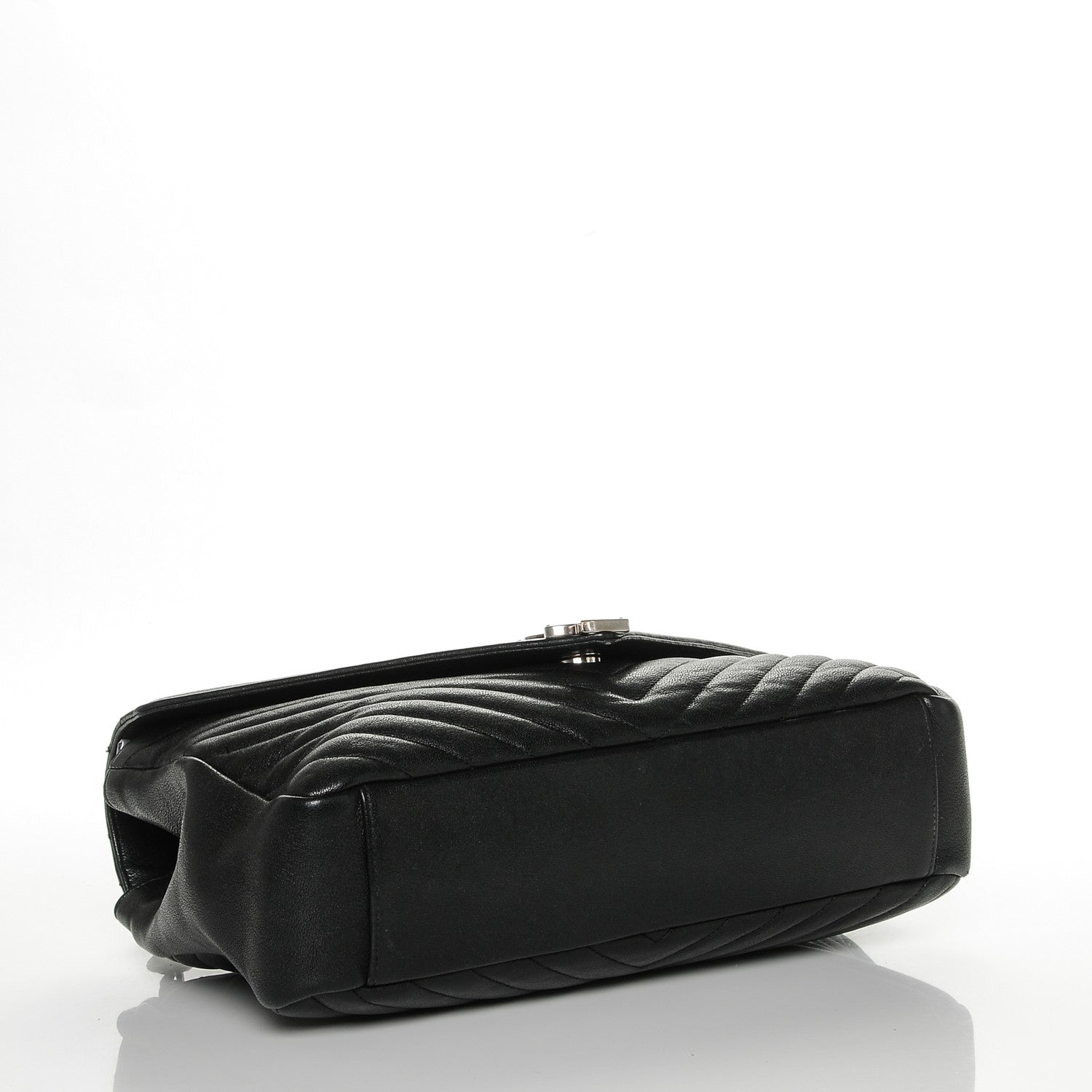 Saint Laurent Sheepskin Matelasse Chevron Monogram Large College Satchel Black 4 of 8