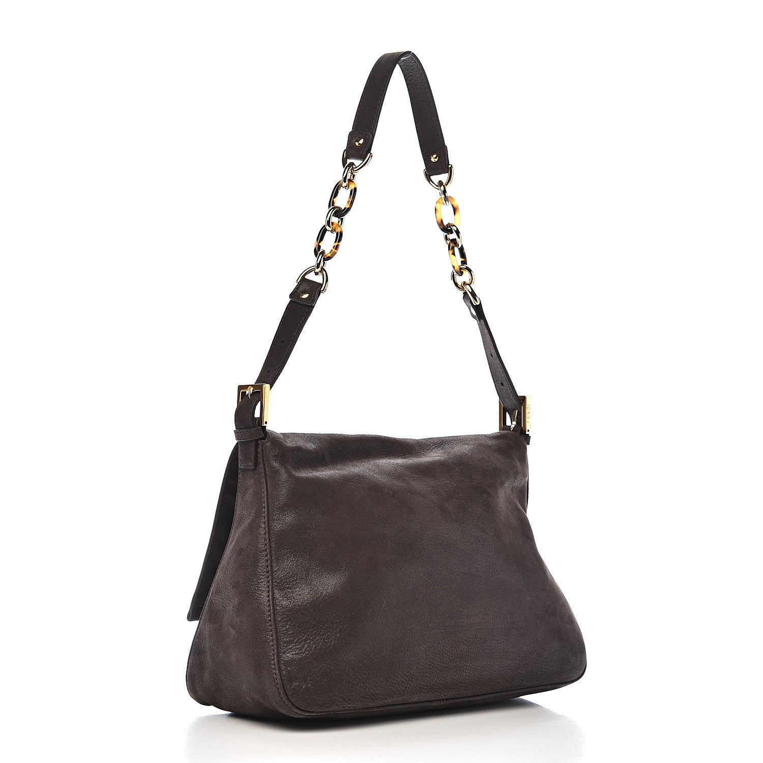 Fendi Metallic Nubuck Forever Mama Baguette Brown 2 of 9